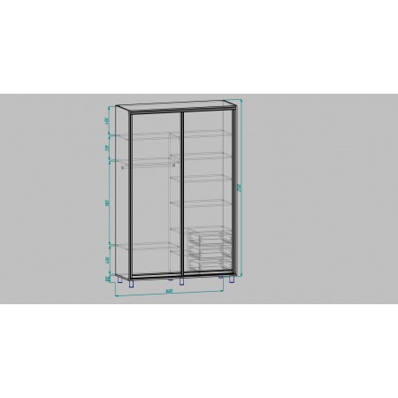 Шкаф купе с 2 зеркальными дверцами А-9
